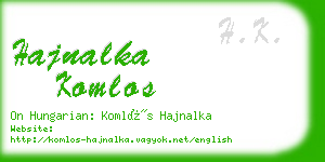 hajnalka komlos business card